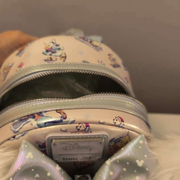 NEW Loungefly Disney Mickey Mouse Winter Wonderland Mini Backpack & Ear Headband - Picture 6 of 6